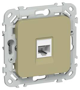 Розетка компьютерная RJ45 IEK Flite FI-K12-1-K26 оливковый