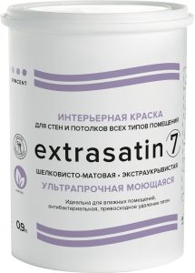 Краска интерьерная влагостойкая Vincent Extrasatin 7 шелковисто-матовая база A 0.9 л