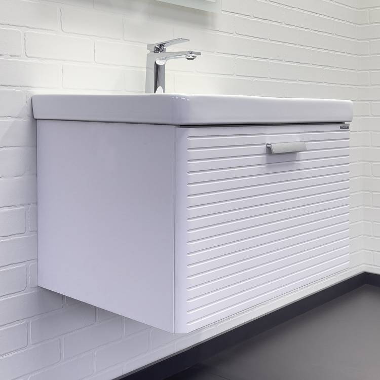 Тумба с раковиной Comforty Танжер-70П 00-00019565 подвесная, белая матовая