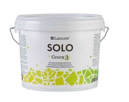 Интерьерная краска Lanors Solo Green 3 матовая база A 2.7 л