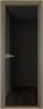 Межкомнатная дверь Profil Doors 1 AV цвет профиля Шампань, стекло безопасное 6 мм черное тонированное 600x2000
