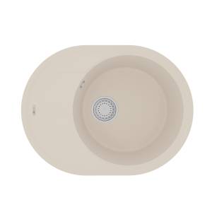 Кухонная мойка Lemark LACHA 620 9910054 врезная овальная с крылом из кварцгранита шампань
