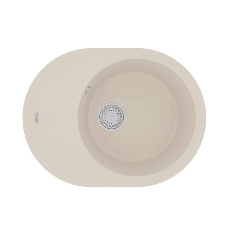 Кухонная мойка Lemark LACHA 620 9910054 врезная овальная с крылом из кварцгранита шампань