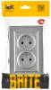 Розетка 2-местная с защитными шторками IEK Brite BR-R23-10-K47-F алюминий фото 2