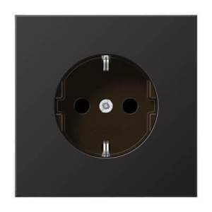 Розетка с заземлением безвинтовой зажим Jung LS 990 dark AL1520D
