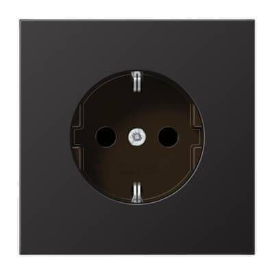 Розетка с заземлением безвинтовой зажим Jung LS 990 dark AL1520D