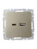 Розетка USB type A+C IEK Brite BR-U22-018-K37 шампань фото 8