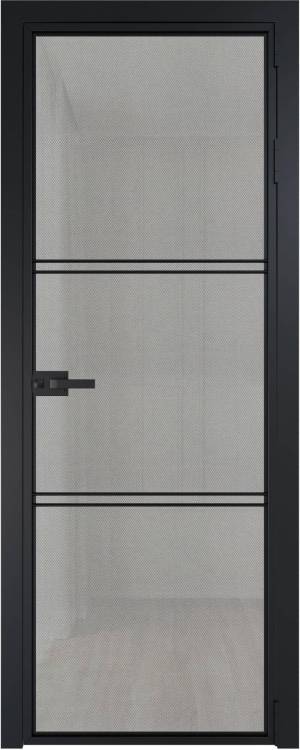 Межкомнатная дверь Profil Doors 3 AX цвет профиля Черный, стекло безопасное 6 мм рэте 800x2000