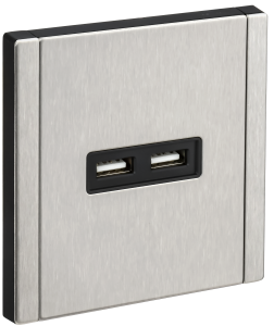 Розетка USB type A+A IEK Forte&Piano FP-U21-D31-M-K50 никель