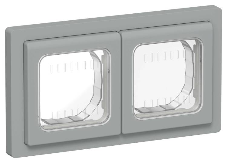 Рамка 2-постовая IEK Flite FI-M20-32-55-K03 серый