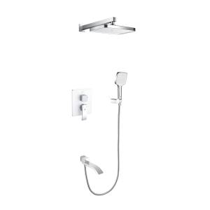 Душевая система Rose R1535F белая, хром, встраиваемая