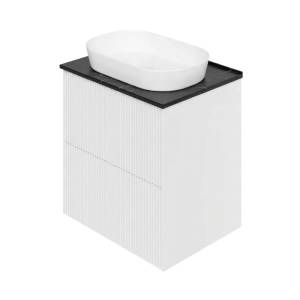 Тумба с раковиной La Fenice Terra Twin Bianco NFNC-01-TER-B-60-2-3-GL-GB белая матовая, 60 см