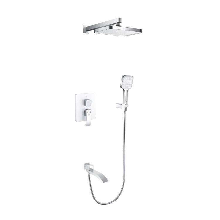 Душевая система Rose R1535F белая, хром, встраиваемая