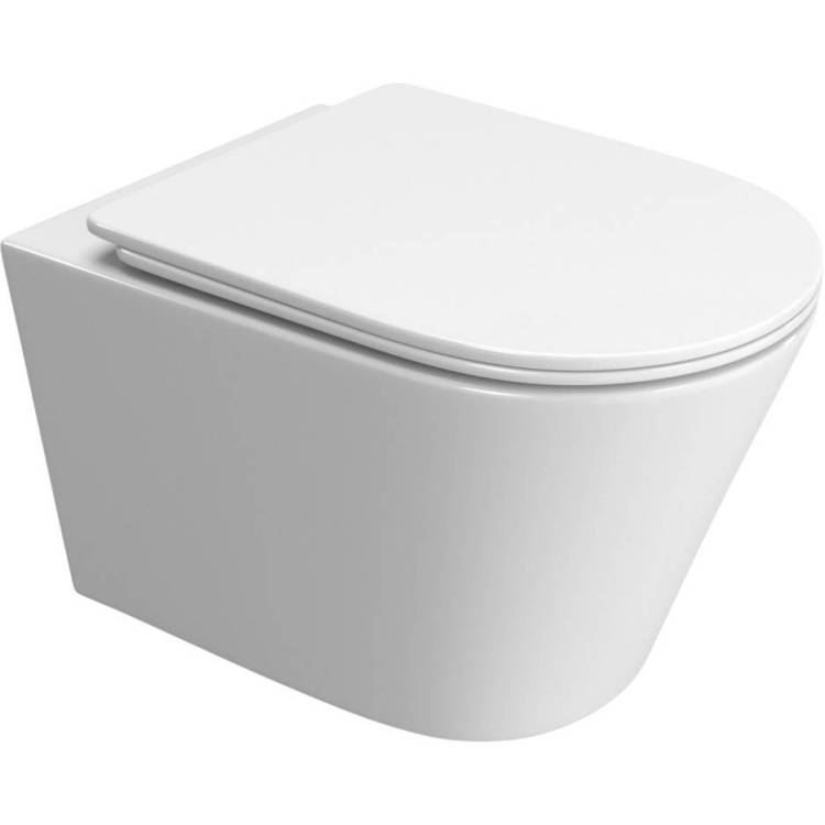 Унитаз подвесной BelBagno Tre BB5180CH-TOR/SC безободковый, с крышкой-сиденьем