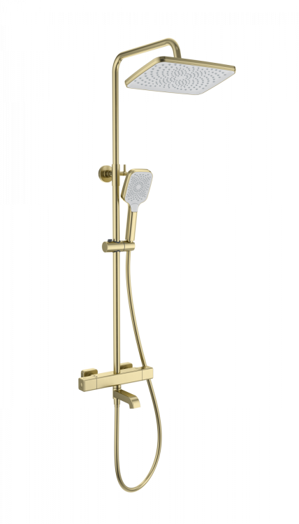 Душевая стойка Wonzon & Woghand WW-B3016-T1-BG с термостатом, золото