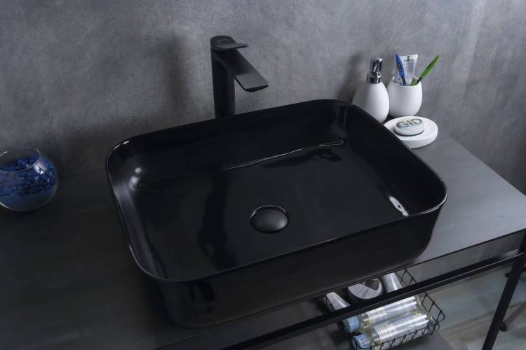 Раковина Gid Geométrico BL1304 53351 черная глянцевая, 50x39x13
