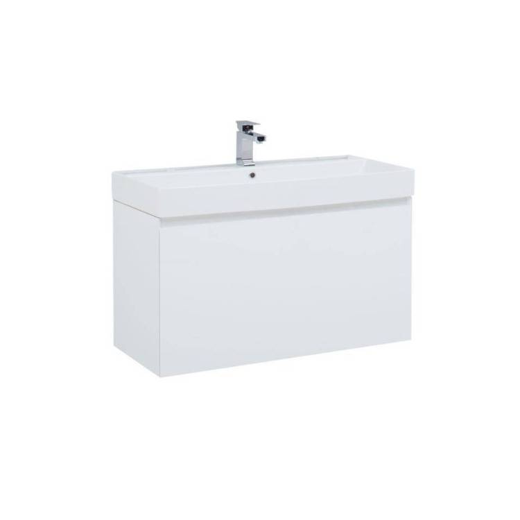 Тумба с раковиной Aquanet Йорк 100 белая