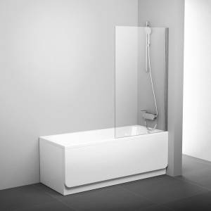 Шторка на ванну Ravak PVS1-80 Transparent, профиль хром