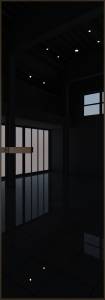 Межкомнатная дверь Profil Doors 1 AGN цвет профиля Деорэ, стекло безопасное 4 мм lacobel черный лак 600x2000