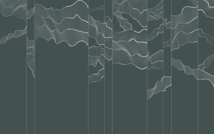 3D Фотообои Artegrafico «Геометрия линий на изумрудном фоне» LST-024 акварель