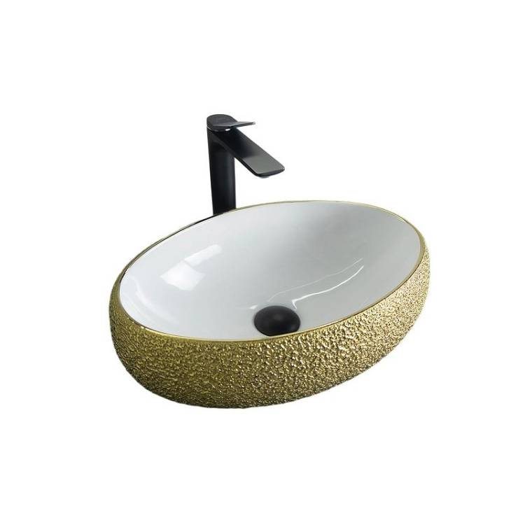 Раковина Gid Lago 52219 Nc433 48 см, бело-золотая