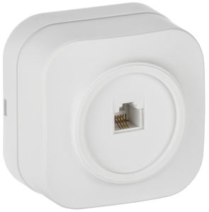 Розетка телефонная RJ11 IEK Glory ETH10-K01M белый матовый