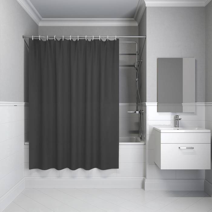 Штора для ванной Iddis Promo P03PE18i11 PE, 200x180, темно-серый