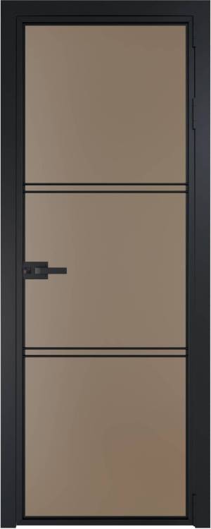 Межкомнатная дверь Profil Doors 3 AX цвет профиля Черный, стекло безопасное 6 мм монохром капучино 700x2000