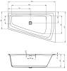 Акриловая ванна Riho Bathtubs B102011005 Still smart L 170x110, светодиоды и подголовник с размещением справа, заполнение через перелив фото 3