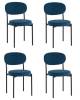Набор из 4 стульев Stool Group Бриф SN AV 477-C78-9005-K X4 синий, велюр