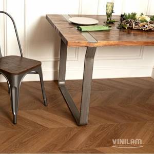 LVT Ламинат Vinilam Parquet Chevron Glue 2.5/42 4V I1651102 Шеврон Плезир 690x115