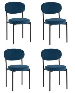Набор из 4 стульев Stool Group Бриф SN AV 477-C78-9005-K X4 синий, велюр