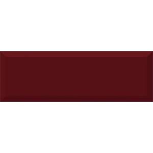 Керамическая плитка Absolut Keramika Monocolor Biselado Brillo Burdeos 10x30