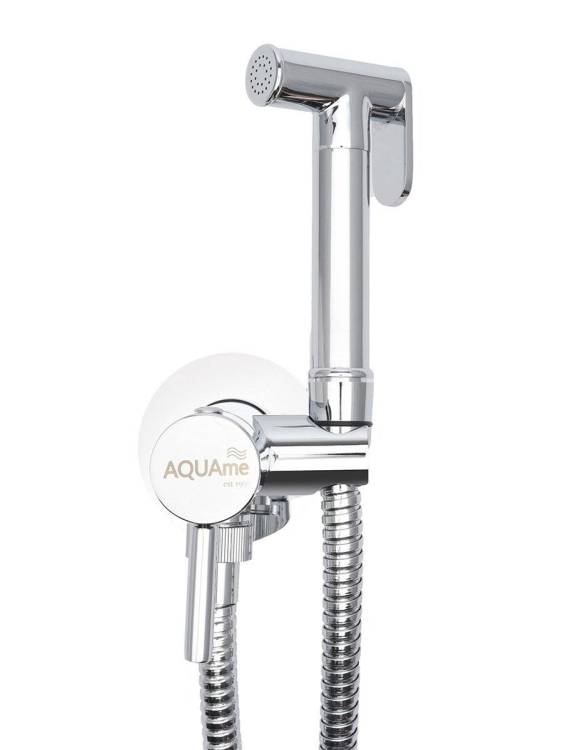 Готовый комплект гигиенического душа AQUAme AQM 6020CR Minimal  (скрытый монтаж, латунная лейка)