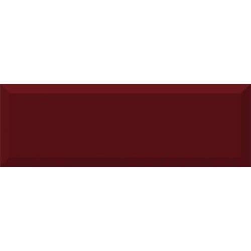 Керамическая плитка Absolut Keramika Monocolor Biselado Brillo Burdeos 10x30