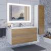 Тумба с раковиной Uperwood Barsa 293020535 подвесная, белая, дуб сонома, 100 см фото 6