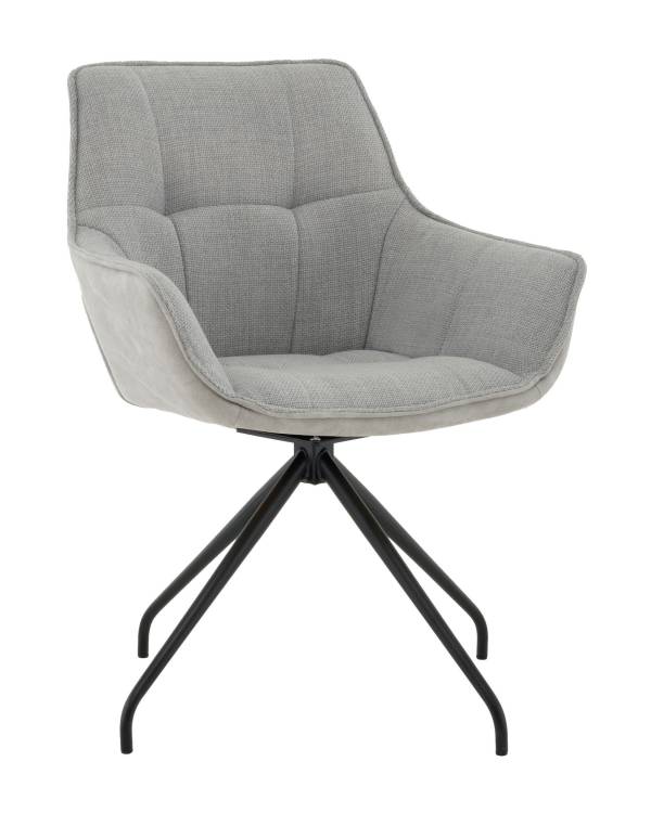 Кресло Stool Group Кимберли AV 344 W990/K08-K20PM-9005 серый, рогожка, замша, вращающееся