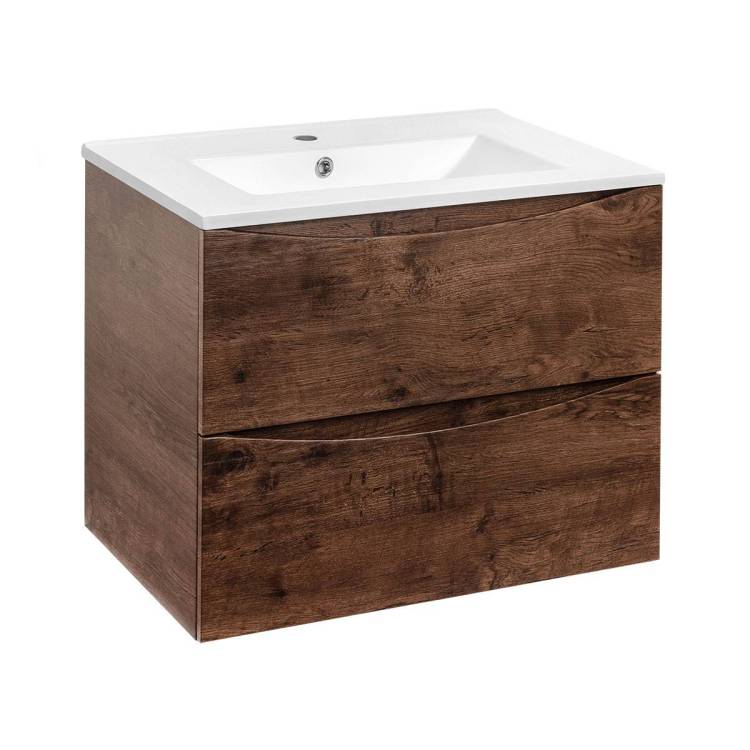 Тумба под раковину Vincea Mia VMC-2MC700RW 700 подвесная, 2 выкатных ящика soft close, R.Wood