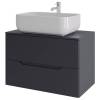 Тумба с раковиной Orange Line Li-80TugMDF+B03-600W графит матовый, 80.5 см