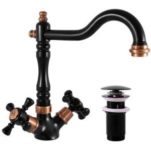 Смеситель для раковины Rav Slezak Morava Retro MK321.5/8CMATSM черный