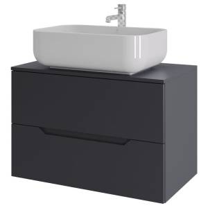 Тумба с раковиной Orange Line Li-80TugMDF+B03-600W графит матовый, 80.5 см