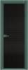 Межкомнатная дверь Profil Doors 1 AV цвет профиля Зеленый воск, стекло безопасное 6 мм мору черный 800x2000