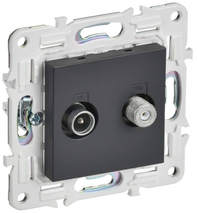 ТВ-розетка TV+SAT IEK Skandy SK-AF20-O-K48 титан