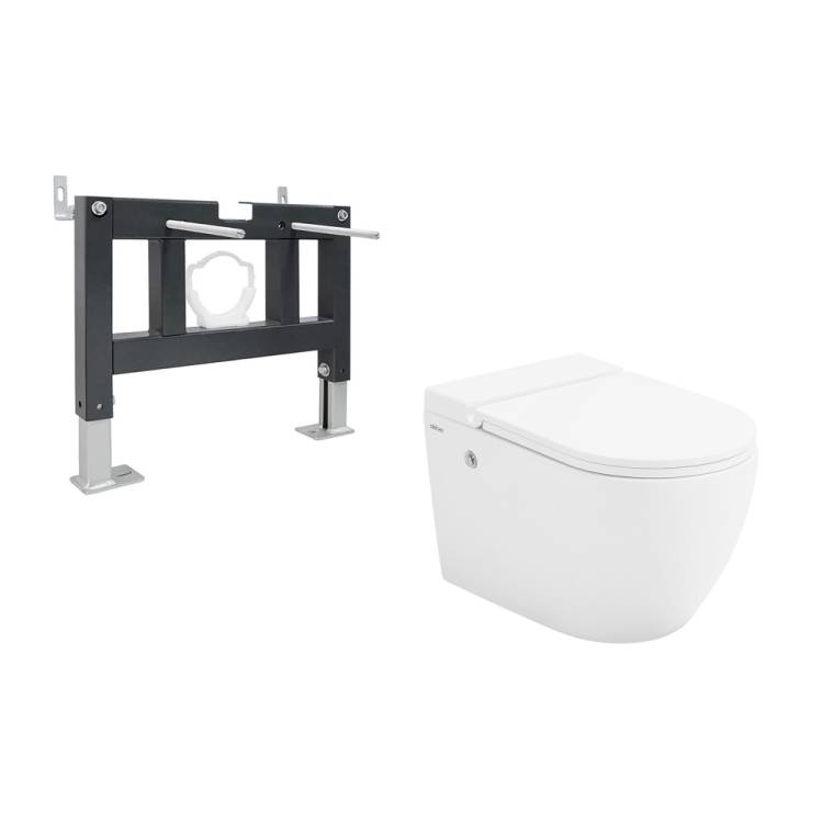 Комплект Abber Bequem AC1108P-AC0101P унитаз подвесной, сиденье микролифт, белый