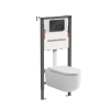 Унитаз с инсталляцией Ceramica Nova Ulma (Ульма) CN4006_121001MB безободковый, сиденье микролифт, кнопка черная матовая