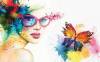 3D Фотообои Artegrafico «Девушка с бабочкой» ART007 канвас