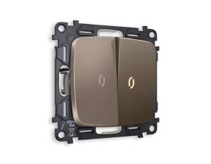 Комплект механизма 2-клавишного проходного выключателя Ambrella Volt Omega MO634030
