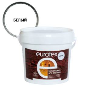 Шпатлевка для дерева для наружных и внутренних работ EUROTEX акрил белая 1.5 кг