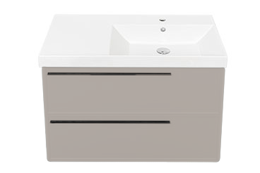 Тумба с раковиной La Fenice Elba Twin Cappuccino NFNC-01-ELB-C-90-2-3-90-2R бежевая матовая, 90 см