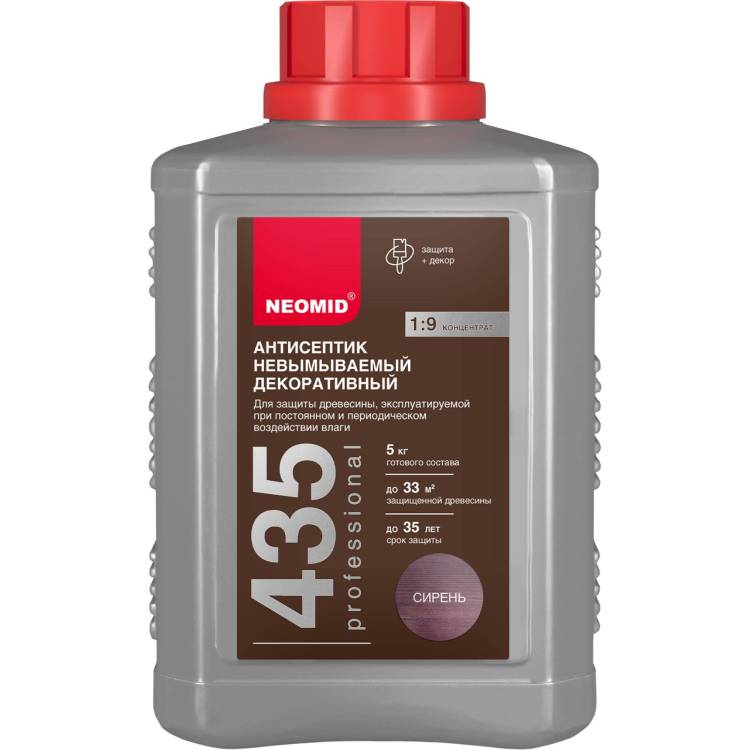 Антисептик невымываемый декоративный Neomid 435 сирень 0.5 кг